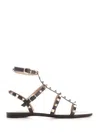 Valentino Garavani Black Leather Rockstud Sandals