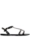 Valentino Rockstud Sandals In Blue