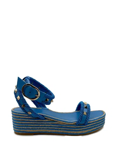 Valentino Garavani Rockstud Sandals In Blue