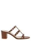Valentino Studded Block Heel Leather Sandals
