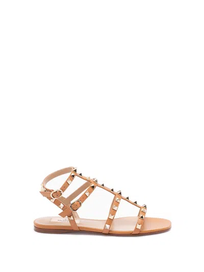 Valentino Garavani `rockstud` Sandals In Brown