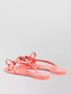 Valentino Rockstud Sandals Flat Sole Bow Detail In Pink
