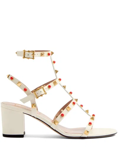 Valentino Garavani Rockstud Sandals In Neutrals