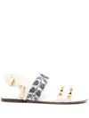 Valentino Rockstud Sandals In Neutrals