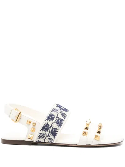 Valentino Garavani Rockstud Sandals In Neutrals