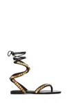 Valentino No Limit Rockstud Ankle-wrap Flat Sandals
