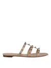 Valentino Rockstud Leather Sandal In Nude & Neutrals