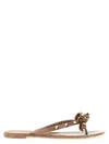 Valentino Rockstud Thong Sandals Bow Accent In Nude
