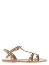 Valentino Rockstud Sandals Pink In Brown