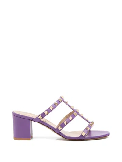 Valentino Garavani Rockstud Sandals In Purple
