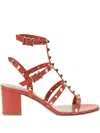 Valentino Rockstud Sandals In Red