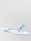 Valentino Rockstud Sandals Thong Design Bow Detail In Blue