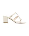 Valentino Garavani Women Rockstud Leather Mules In White