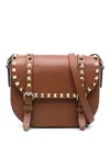 Valentino Rockstud Small Messenger Shoulder Bag In Brown