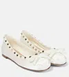 Valentino Rockstud Ballerina Flat In White