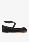 Valentino Silk Rockstud Ballet Flats
