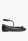 Valentino Rockstud Satin Ballet Flats In Black