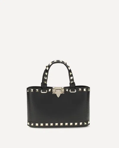 Valentino Garavani Rockstud Shopping Mini Handbag In Black