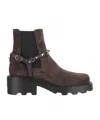 Valentino Beatle Rockstud Suede Chelsea Boots In Brown