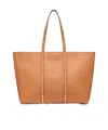 Valentino Rockstud Shoulder Bag In Almond Beige