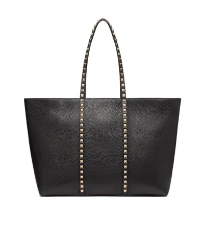 VALENTINO GARAVANI VALENTINO GARAVANI ROCKSTUD SHOPPING BAG IN GRAINY CALFSKIN