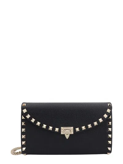 Valentino Garavani Rockstud Shoulder Bag In Black