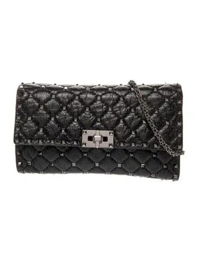Pre-owned Valentino Garavani Rockstud Shoulder Bag In Black