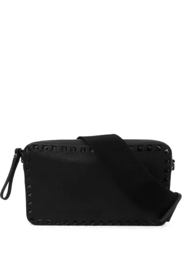 Pre-owned Valentino Garavani Rockstud Shoulder Bag In Black