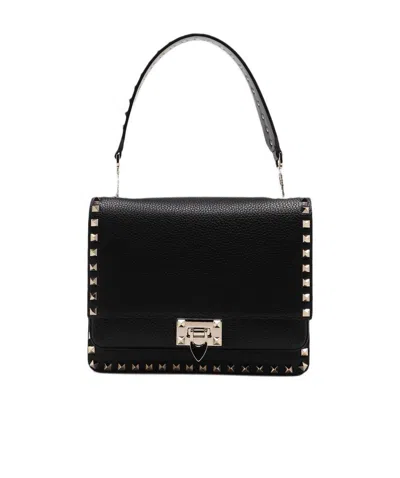 Valentino Garavani Rockstud Shoulder Bag In Black