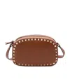 Valentino Rockstud Shoulder Bag In Brown