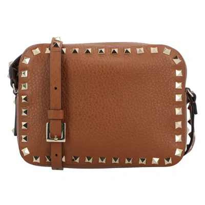 Valentino Garavani Valentino Rockstud Shoulder Bag In Brown
