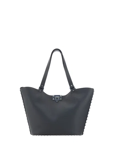 Valentino Garavani Rockstud Shoulder Bag In Nero