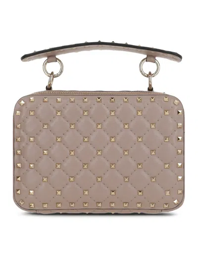 Valentino Garavani Rockstud Shoulder Bag In Nude