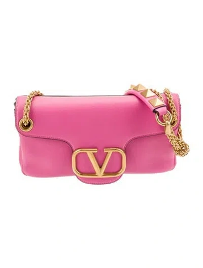 Pre-owned Valentino Garavani Rockstud Shoulder Bag In Pink