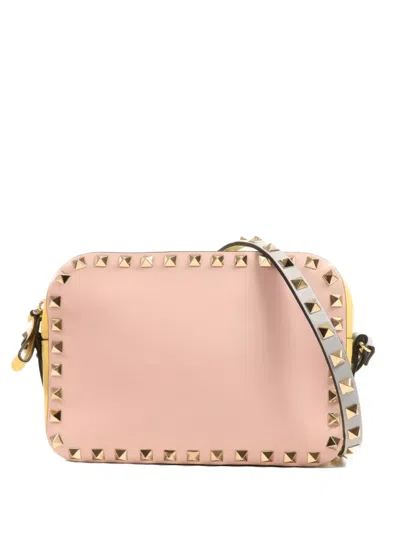 Pre-owned Valentino Garavani Rockstud Shoulder Bag In Pink