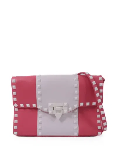 Pre-owned Valentino Garavani Rockstud Shoulder Bag In Pink