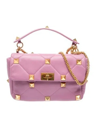 Pre-owned Valentino Garavani Rockstud Shoulder Bag In Purple