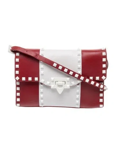 Pre-owned Valentino Garavani Rockstud Shoulder Bag In Red