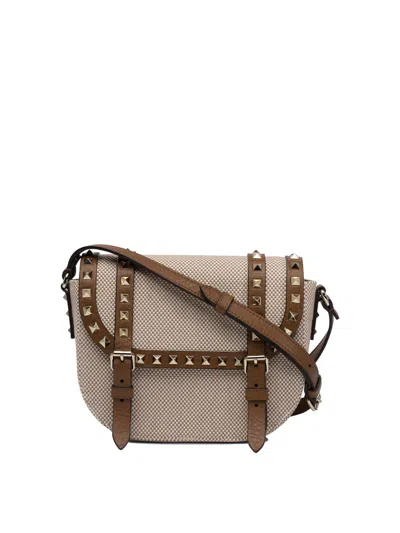 Valentino Garavani Rockstud Shoulder Bags Beige