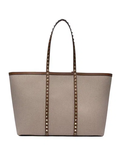 Valentino Garavani Rockstud Shoulder Bags Beige