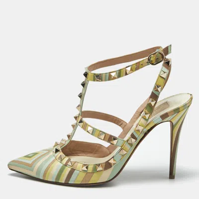 Pre-owned Valentino Garavani Rockstud Size 39 Multicolor Leather Pumps