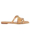 Valentino Garavani Rockstud Leather Flat Sandals In Neutrals