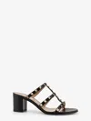Valentino Garavani Rockstud Slide Leather Sandals In Black