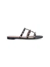 Valentino Rockstud Caged Leather Sandal In Black