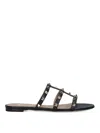 Valentino Rockstud Caged Leather Sandal In Black
