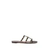 Valentino Rockstud Flat Sandals In Brown