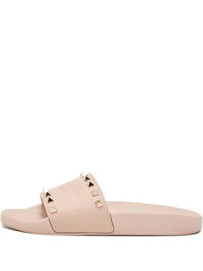Pre-owned Valentino Garavani Rockstud Slides