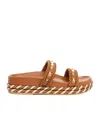 Valentino Garavani Rockstud Platform Slide Sandal In Brown