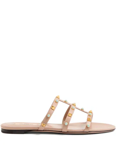 Valentino Garavani Valentino Rockstud Leather Sandal In Pink