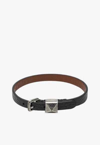 Valentino Garavani Rockstud Slim Leather Bracelet In Multi